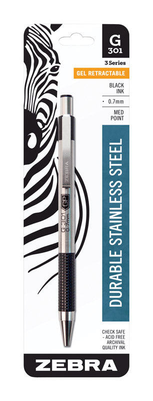 Zebra G-301 Black Retractable Gel Pen 1 pk, Pack of 6