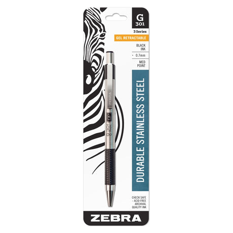 Zebra G-301 Black Retractable Gel Pen 1 pk, Pack of 6