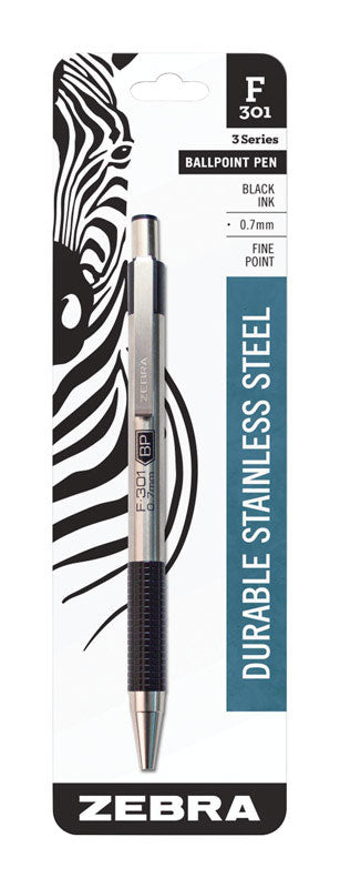 Zebra F-301 Black Retractable Ball Point Pen 1 pk, Pack of 12