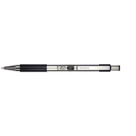 Zebra F-301 Black Retractable Ball Point Pen 1 pk, Pack of 12