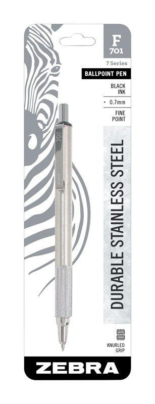 Zebra F-701 Black Retractable Ball Point Pen 1 pk, Pack of 6