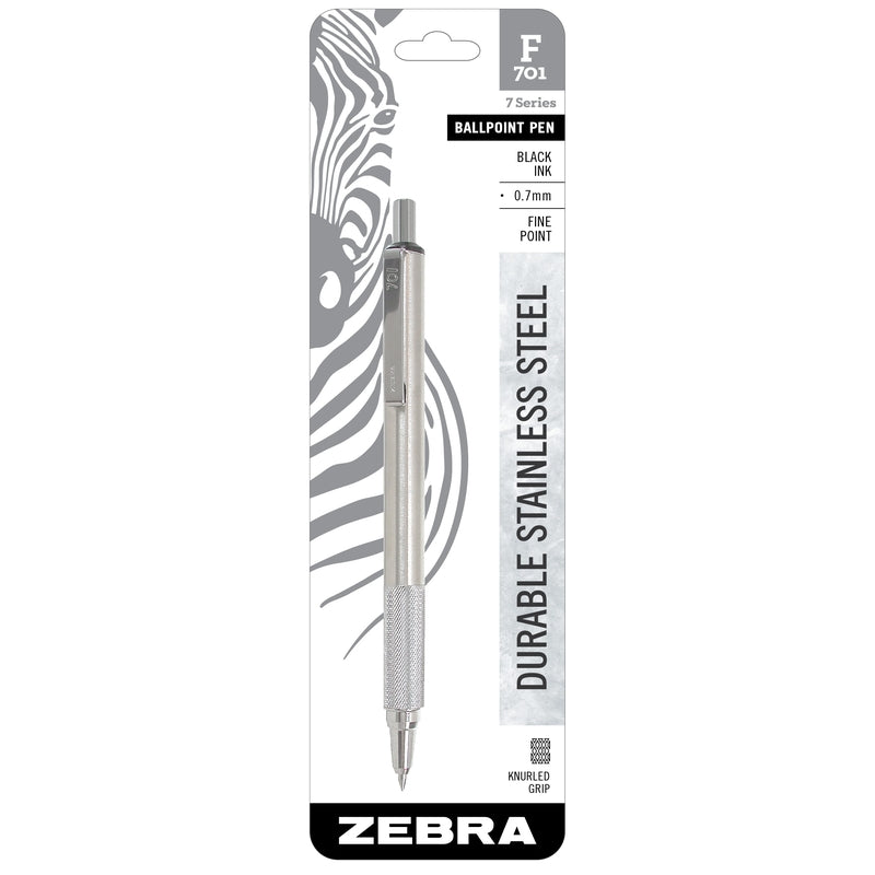 Zebra F-701 Black Retractable Ball Point Pen 1 pk, Pack of 6