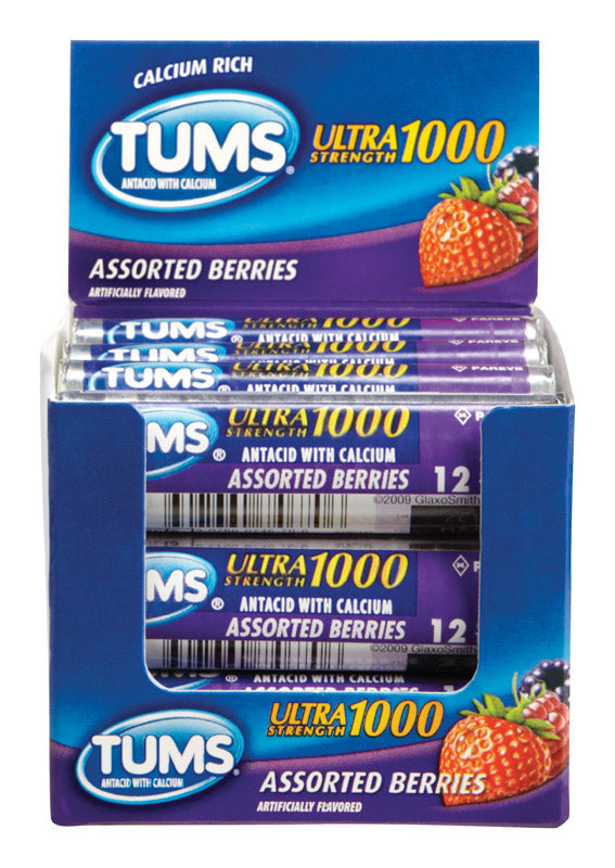 Tums Ultra Strength 1000 Antacid 1 pk, Pack of 12