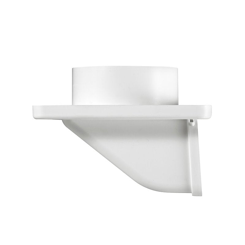 Lambro 143W Under Eave Vent, 5-3/4 in W Hood, 2-1/4 in H Hood, 4 in Duct, Plastic Hood