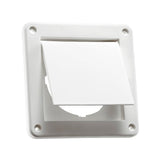 Lambro 1422W Single-Flap Exhaust Vent, 4 in W, Plastic, White