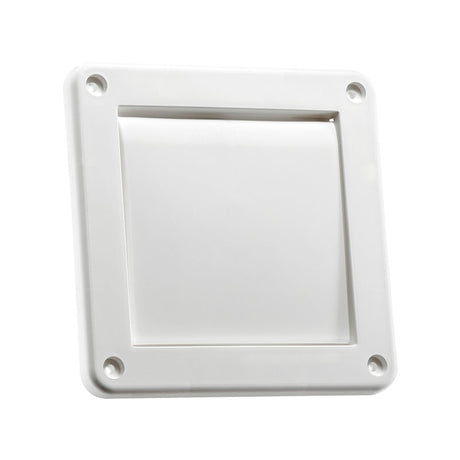 Lambro 1422W Single-Flap Exhaust Vent, 4 in W, Plastic, White