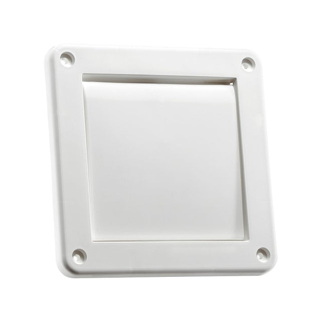 Lambro 1422W Single-Flap Exhaust Vent, 4 in W, Plastic, White