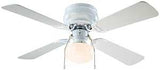 Boston Harbor 42-742T-SH-EN-WH Ceiling Fan, 4-Blade, Bleached Oak/White Blade, 42 in Sweep, 3-Speed, With Lights: Yes