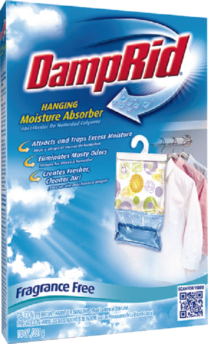 DampRid FG80FFE Fragrance Free Hanging Moisture Absorber, 14 oz.