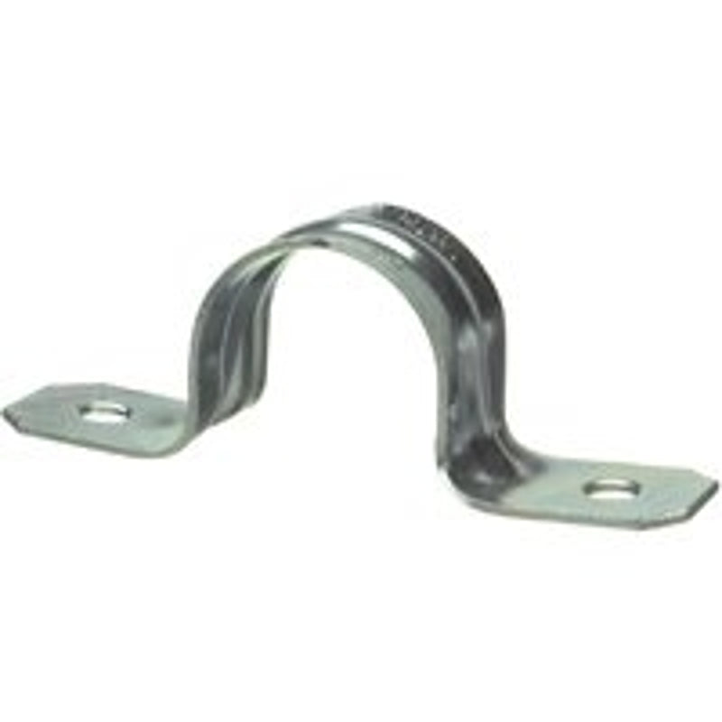 Halex 26121 2-Hole Rigid Conduit Strap, 1/2 in, Steel, Galvanized, 10/BAG