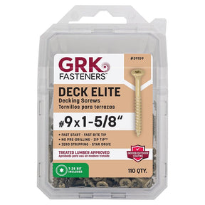GRK Fasteners Deck Elite Series 39159 Deck Screw, #9 x 1-5/8 in, Coarse Thread, Bugle Head, Torx Drive, 6-Point