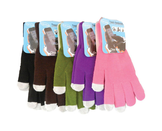 Diamond Visions One Size Fits All Acrylic Texting Assorted Gloves, Pack of 48