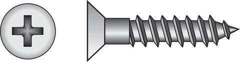 HILLMAN No. 12 X 2 in. L Phillips Zinc-Plated Coarse Wood Screws 100 pk