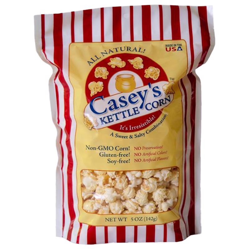 Casey's Kettle Corn Lighly Sweetened and Salted Popcorn 5 oz Bagged, Pack of 10