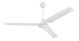 Westinghouse 7812700 Ceiling Fan, 3-Blade, White Blade, 56 in Sweep, Steel Blade, 5-Speed