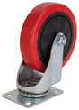 ProSource JC-385-G Swivel Caster, 5 in Dia Wheel, 30 mm W Wheel, Polyurethane Wheel, Red, 275 lb, Steel Housing Material