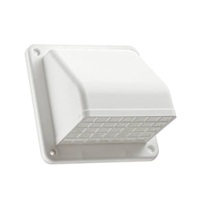 Lambro 1471W Hood Vent, 4 in Duct, Plastic Hood, White Hood