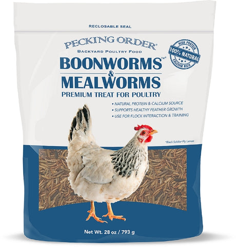 Pecking Order 9355 Boonworms and Mealworms Premium Poultry Treat, 28 oz