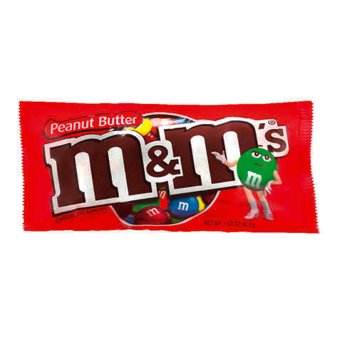M&M's Peanut Butter Chocolate Candies 1.63 oz, Pack of 24
