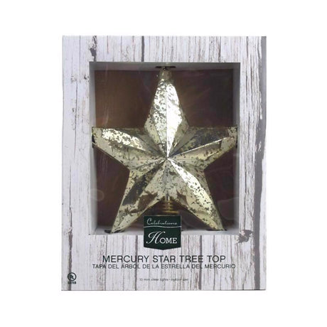 Celebrations Incandescent Assorted Mercury Star Tree Topper 10 in., Pack of 6