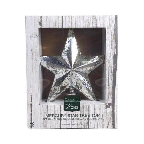 Celebrations Incandescent Assorted Mercury Star Tree Topper 10 in., Pack of 6