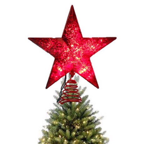 Celebrations Incandescent Assorted Mercury Star Tree Topper 10 in., Pack of 6