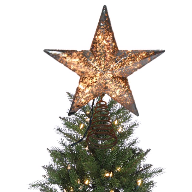 Celebrations Incandescent Assorted Mercury Star Tree Topper 10 in., Pack of 6