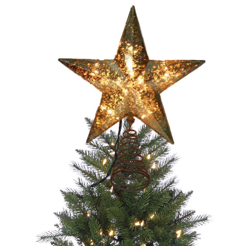 Celebrations Incandescent Assorted Mercury Star Tree Topper 10 in., Pack of 6