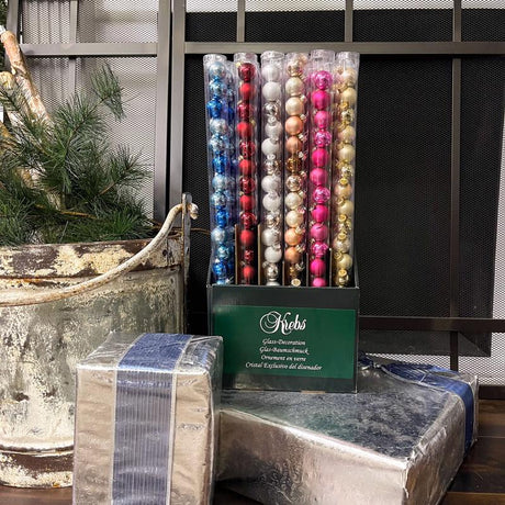 Christmas by Krebs Assorted Ball Tube Ornament, Pack of 18