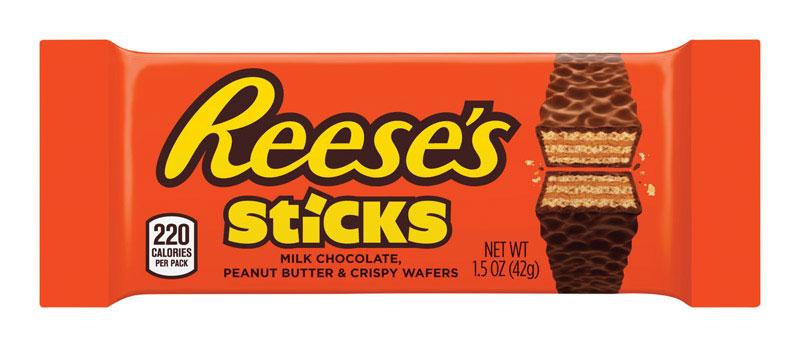Reese's Sticks Crisp Wafer, Milk Chocolate, Peanut Butter Candy Bar 1.5 oz, Pack of 20