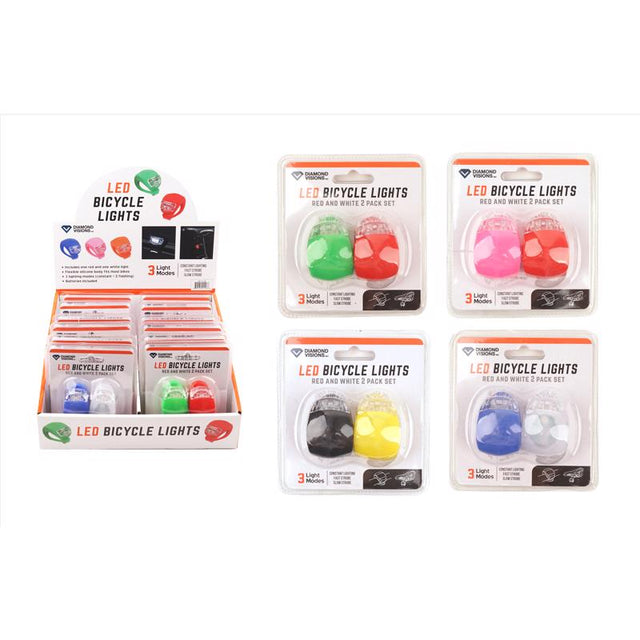 Diamond Visions Plastic Bike Lights Assorted, Pack of 12