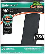 Gator 3284 Sanding Sheet, 11 in L, 9 in W, 180 Grit, Fine, Silicon Carbide Abrasive