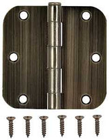 ProSource 20347ABX Door Hinge, Steel, Antique Brass, Loose Pin, 180 deg Range of Motion, Screw Mounting