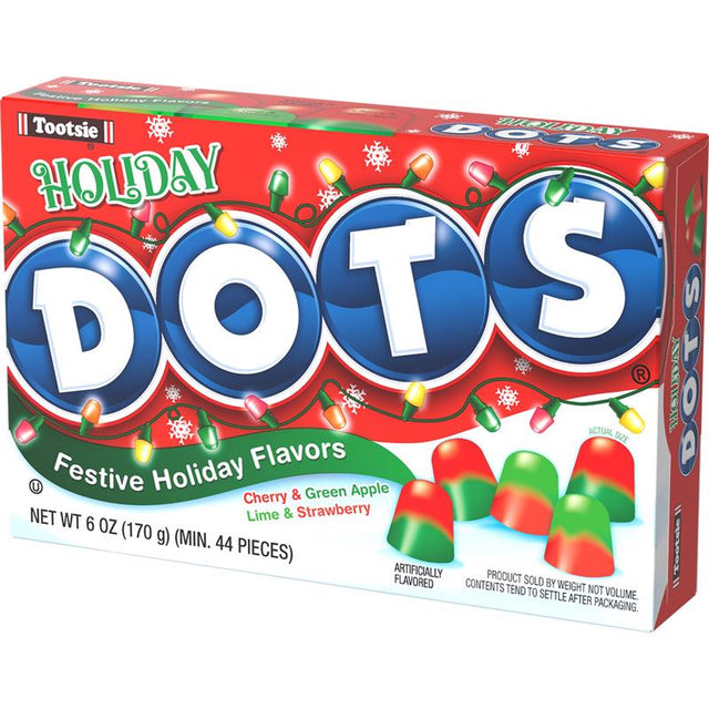 Dots Christmas Cherry, Lime & Vanilla Gumdrops 6 oz, Pack of 12