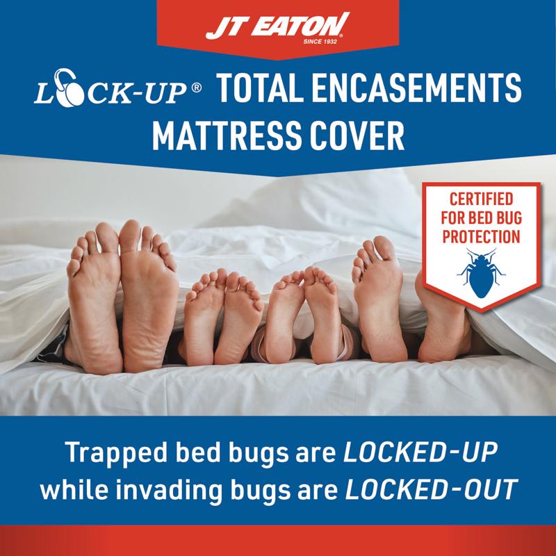 JT Eaton Lock-Up Twin White Stretch-Knit Polyester Mattress Encasement Cover