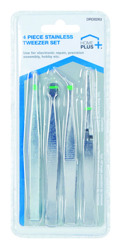 Home Plus Tweezers 4 pc, Pack of 24