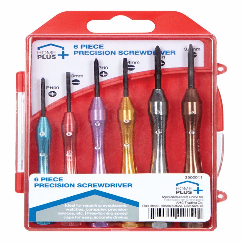 Home Plus Assorted Precision Driver Set 6 pc, Pack of 12