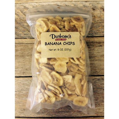 Durhams Dried Banana Chips 8 oz Bagged, Pack of 12