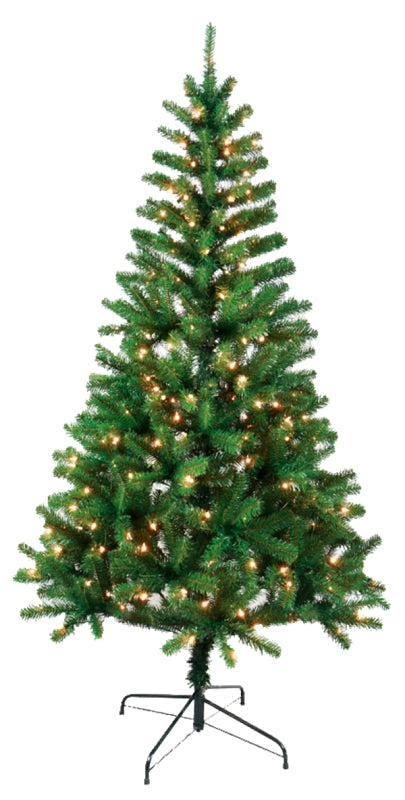 Hometown Holidays 07766 Christmas Tree, 6.5 ft H, Tillamook Family, LE 2 Fusible, Mini Light Bulb, Clear Light