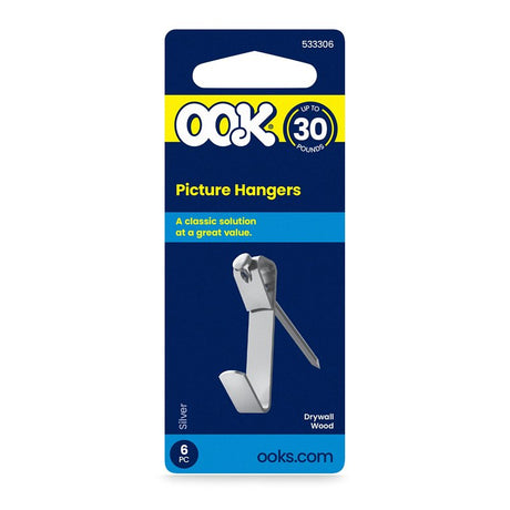 OOK 50053 Conventional Hook, 30 lb, Steel, Zinc