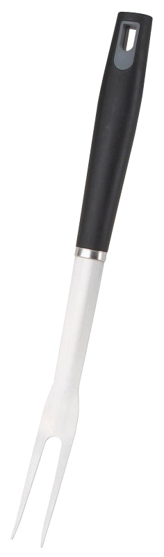 Omaha BBQ-22779-02 BBQ Fork, 1.5 mm, Stainless Steel Blade, Stainless Steel, Plastic Handle, Straight Handle, 16 in OAL