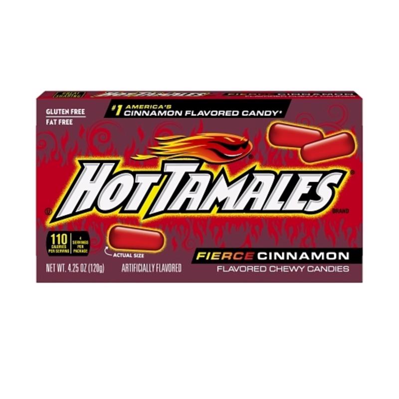 Hot Tamales Fierce Cinnamon Chewy Candy 4.25 oz, Pack of 12