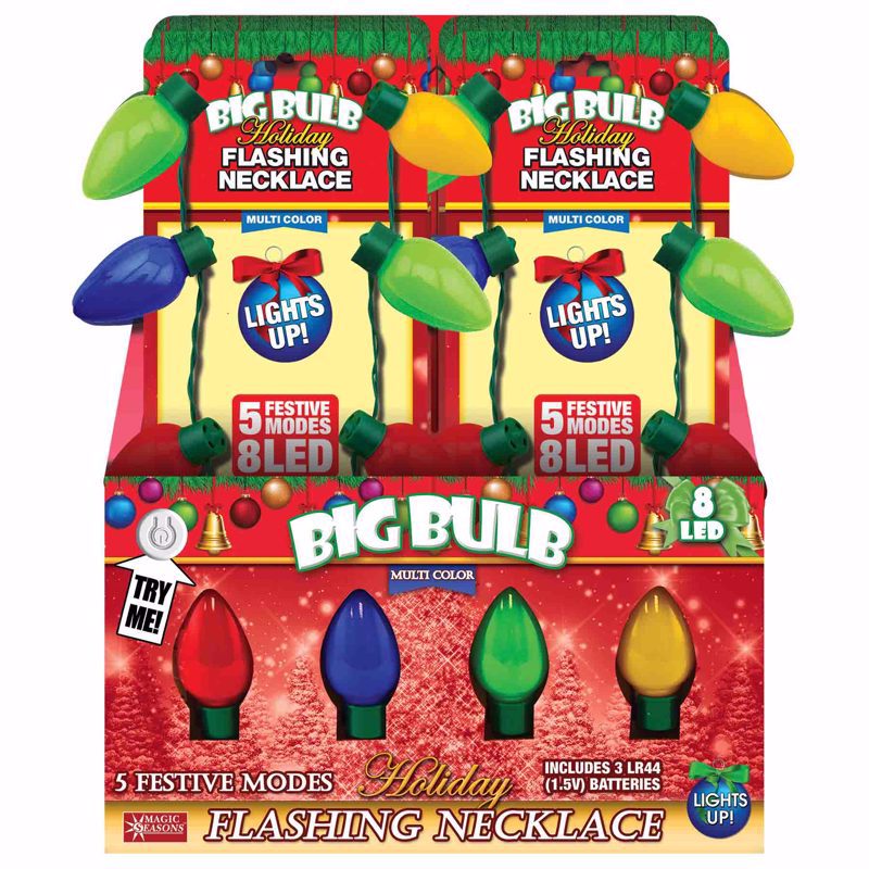 Magic Seasons Scorpion Master 10 in. Big Bulb Flashing Necklace 1 pk, Pack of 12