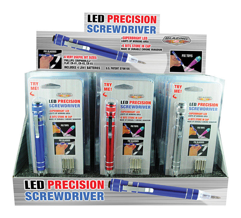 Blazing LEDz Blazing LED Multi-Blade Precision Screwdriver Set 6 pc, Pack of 12