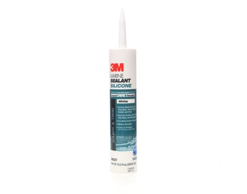 3M 08027 Silicone Sealant, White, 5 to 10 min Curing, 304 mL Cartridge