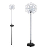 Alpine LED Solar Snowflake Garden Stake 33 in. Pathway Decor, Pack of 12