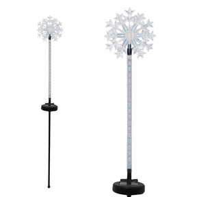 Alpine LED Solar Snowflake Garden Stake 33 in. Pathway Decor, Pack of 12