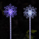 Alpine LED Solar Snowflake Garden Stake 33 in. Pathway Decor, Pack of 12