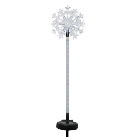 Alpine LED Solar Snowflake Garden Stake 33 in. Pathway Decor, Pack of 12