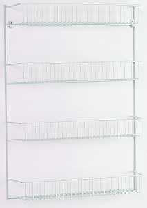 ClosetMaid 803300 4-Tier Wall Rack, 18-3/4 in OAW, 5 in OAD, 25-3/4 in OAH, Metal/Steel, White